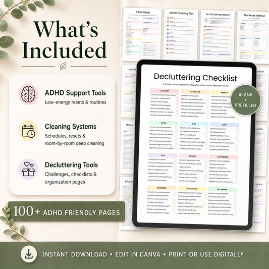 ADHD Cleaning Schedule & Checklist Printable