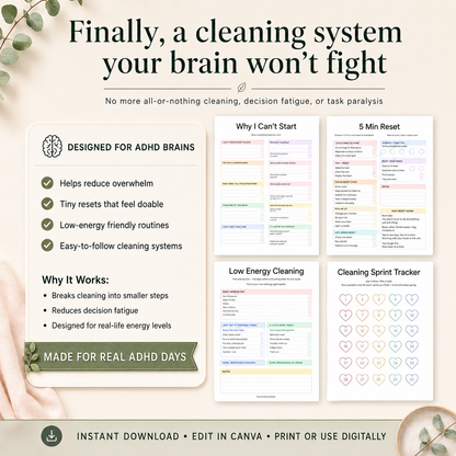 ADHD Cleaning Schedule & Checklist Printable