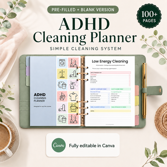 ADHD Cleaning Schedule & Checklist Printable