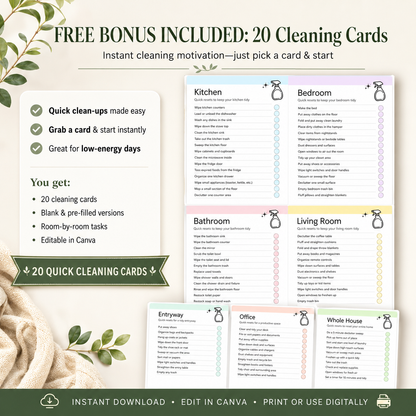 ADHD Cleaning Schedule & Checklist Printable