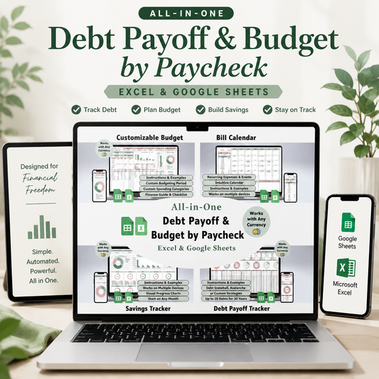 Budget by Paycheck & Debt Payoff Tracker Bundle