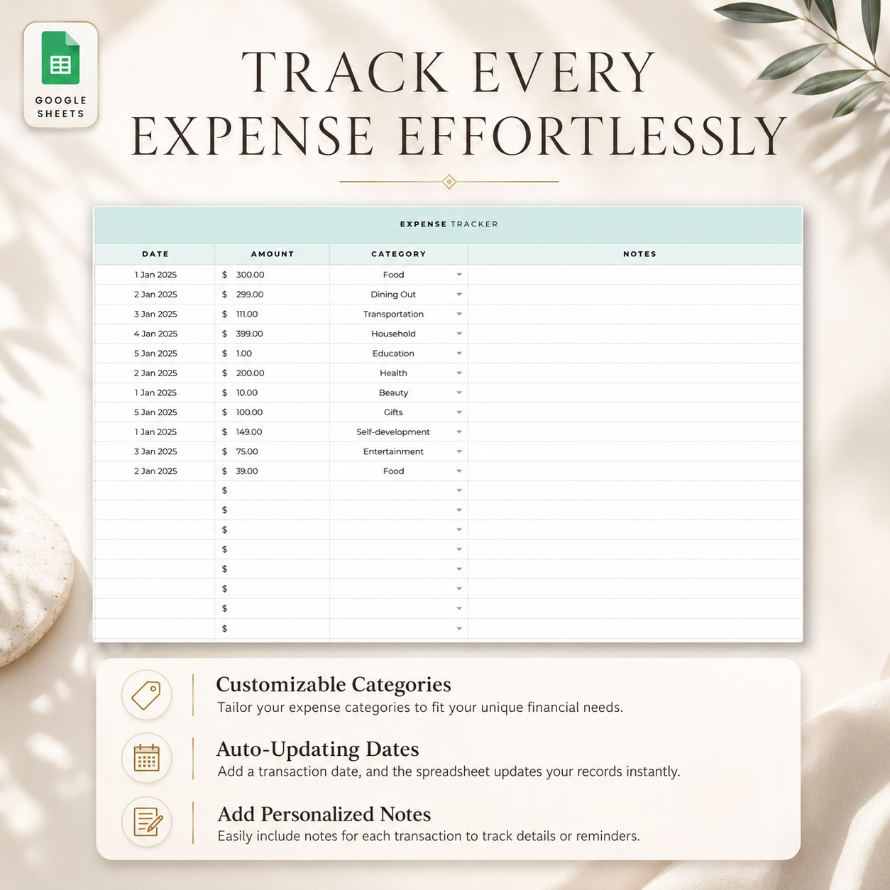 Simple Budget Spreadsheet
