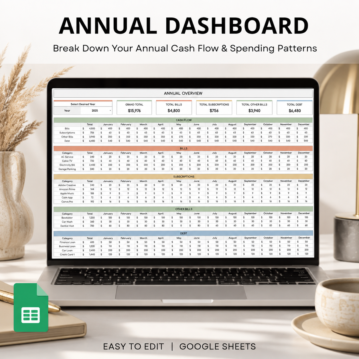 Smart Bill Tracker Spreadsheet